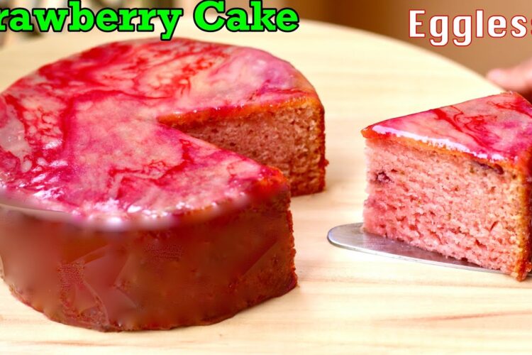 Simple and Easy Strawberry Cake | Eggless Strawberry Cake | Fresh Strawberry Cake Eggless