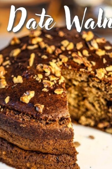 Eggless Banana Date Walnut Cake Recipe (NO SUGAR, BUTTER OR EGG) – Perfect Winter Dessert!