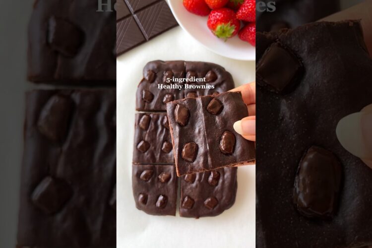 5-ingredient Healthy Brownies😍😍 #healthydessert #healthyrecipes #easyrecipes
