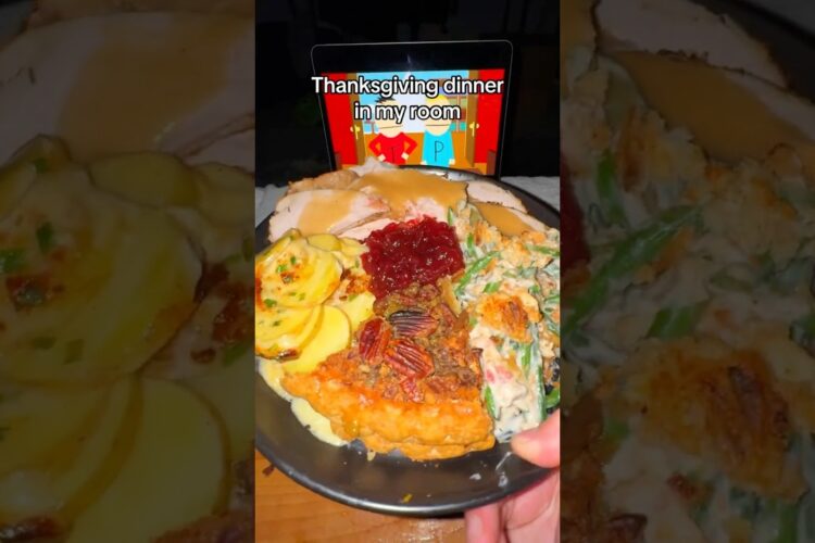 Thanksgiving Dinner in my room #shorts