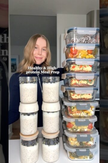 Healthy & High-protein Meal Prep😍 100G+ protein/day! Link to full recipes⬆️ #mealprep #highprotein