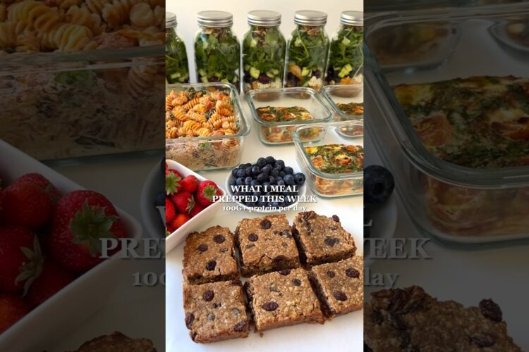 Healthy Meal Prep | 100G+ Protein | Link to full recipes⬆️ #mealprep #highprotein #easyrecipes