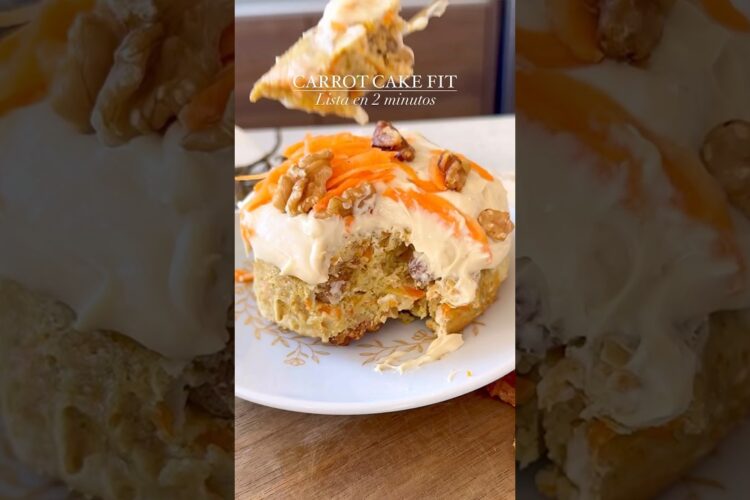 CARROT CAKE EN TAZA lista en 2 Min! #carrotcake #mugcake #recetassaludables #recetasfaciles #facil