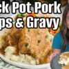 Crockpot Pork Chops & Gravy | Set-It-Forget-It Dinner!