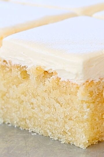 The fluffiest, most moist VANILLA SHEET CAKE I've ever had