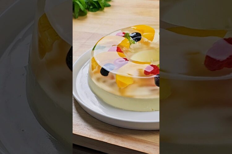 Panna Cotta with fruit jelly layer dessert recipe  #nobakerecipe #eggless #glutenfree #dessert #flan