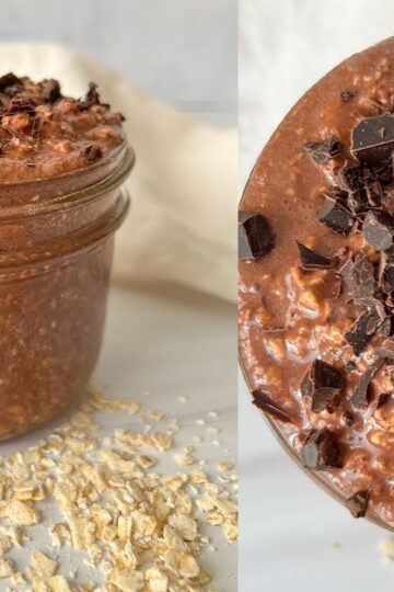 Healthy Chocolate Fudge Overnight Oats — 4 Ingredients Only! #healthy #shorts