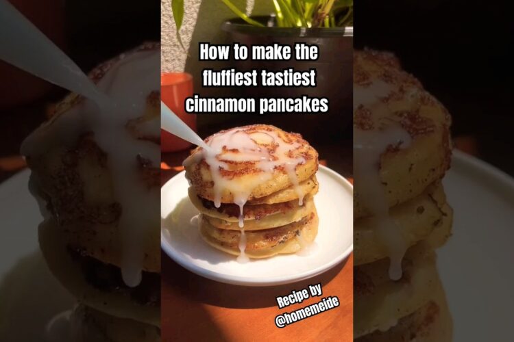 How to make the FLUFFIEST TASTIEST cinnamon pancakes #breakfastideas #pancakes #cinabon