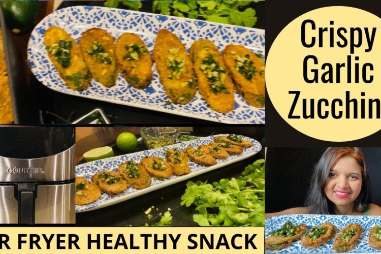 CRISPY GARLIC ZUCCHINI BITES in AIR FRYER | Protein Rich Snacks@ShinewithShobs