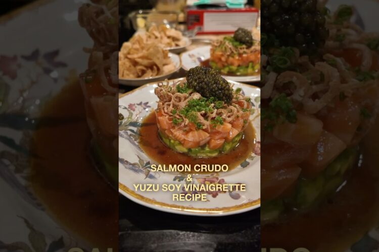 Recipe for my clients favorite Salmon Crudo and Yuzu Soy Vinaigrette!