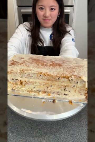 assembling my favorite carrot cake