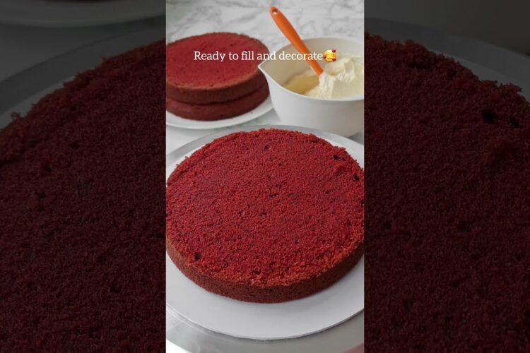 Red Velvet Sponge Recipe #shorts #cakedecorating #recipe #food #cakelover