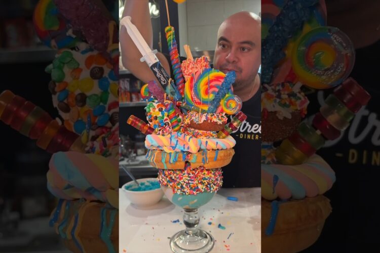 The OMG BIRTHDAY BOWL from Elm Street Diner in Stamford, CT! 🍦 INSANE! WHO’S HUNGRY?! #DEVOURPOWER