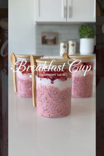 Breakfast Cup Restock 🍓#asmrrestock #amazonfinds2025 #breakfastideas #overnightoats