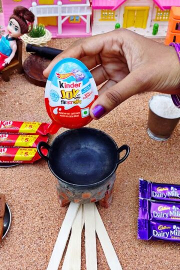 Miniature Kinder Joy Chocolate Cake Recipe | Chocolates with Biscuits cake Recipe | Chocolate Cake