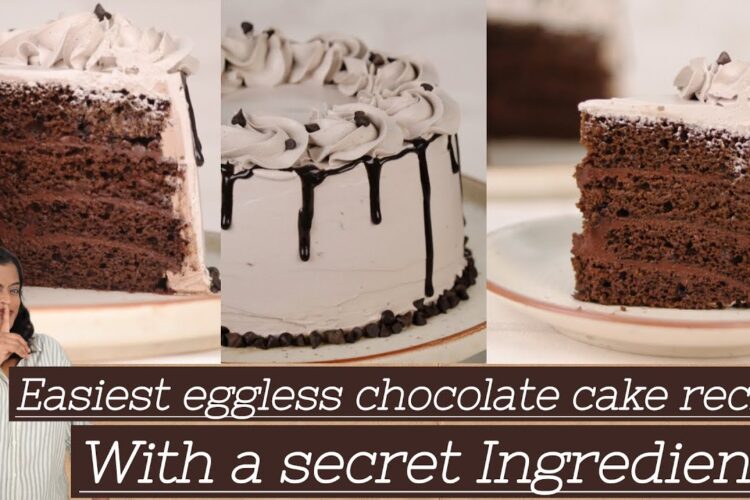 Hack to Get even layers of cake| Secret INGREDIENT REVEALED! Eggless Chocolate Cake Recipe |