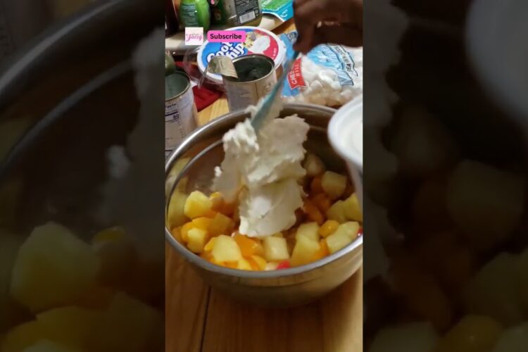 Easy Fruit Salad Recipe #shorts #foodie #ambrosia #dessert