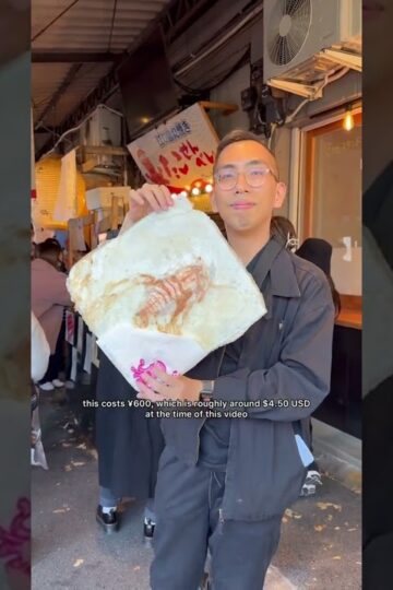 Would you eat this HUGE rice cracker? #Japan