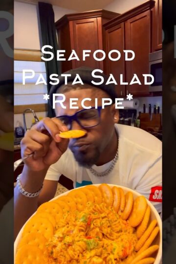 Seafood Pasta Salad Recipe! #theonealsway #pastarecipe #pastarecipes #quickrecipes #seafood