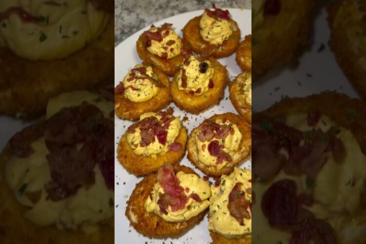 Deep Fried Deviled Eggs #recipe #homecook #foodie #sidedish #ff #egg #deviledeggs