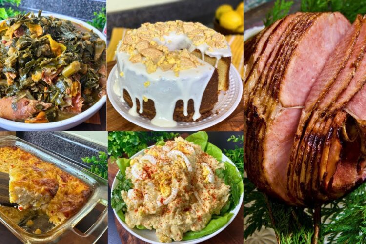SOUL FOOD Easter Dinner & Dessert ✝️ Rum Brown Sugar Ham,  Cornbread Dressing,  Potato Salad & MORE!