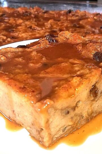 New Orleans Bread Pudding with Caramel Rum sauce