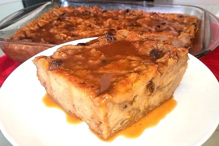 New Orleans Bread Pudding with Caramel Rum sauce