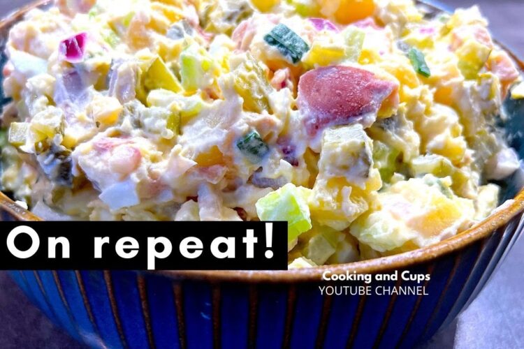 Potato Salad with Egg and Mayonnaise Recipe | Easter Side Dish | Cooking and Cups