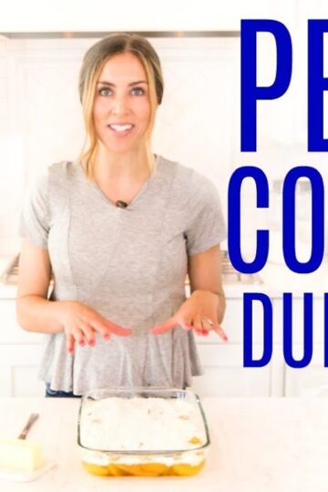 4 Ingredient Peach Cobbler Dump Cake! The EASIEST Recipe!