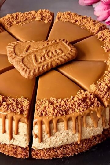 No-Bake Lotus Biscoff Cheesecake. Only 5 Ingredients. No Gelatine, No Eggs. Easy and Yummy!