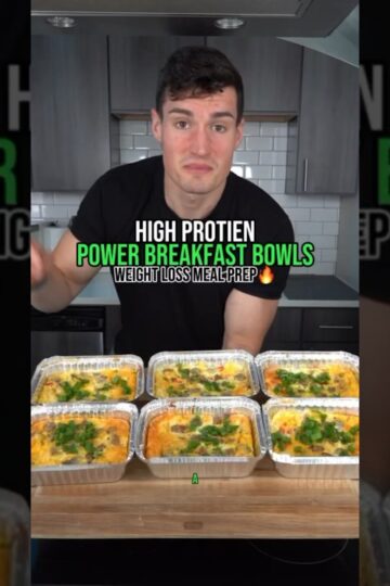 High Protein Power Breakfast Bowls✅ #protein #mealprep #shorts #recipe #muscledummies