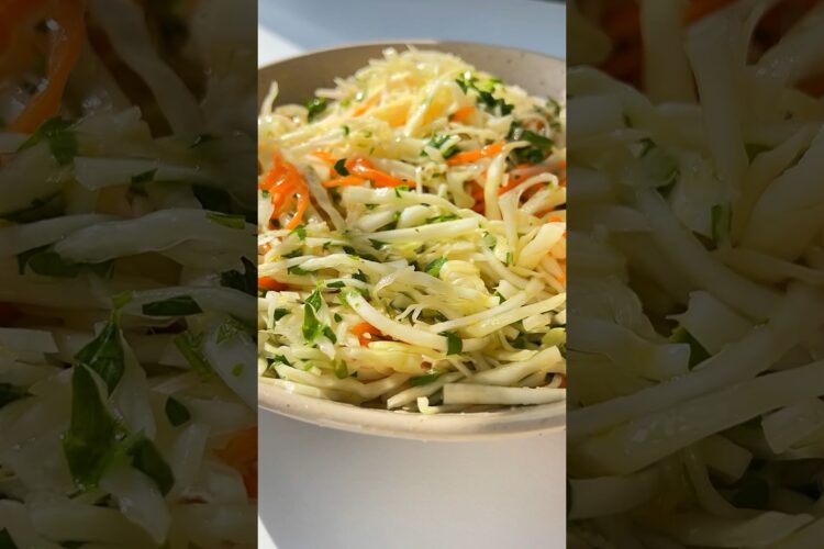Get Healthy with this 5 Ingredient Cabbage Slaw 😍 #coleslaw #cabbage #shorts