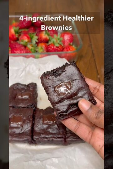 4-ingredient Healthy Brownies🤩 #healthydessert #healthyrecipes  #easyrecepies