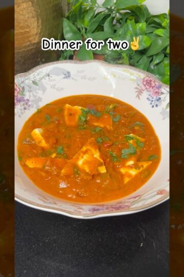 Day185-Dinner for two✌️Paneer Lababdar #dinner #foodvlog #recipe #food #dinnerideas #shorts #cook