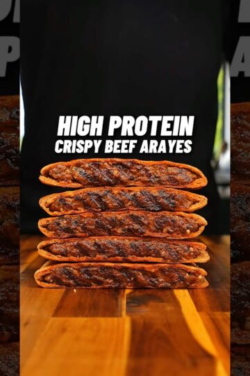 The BEST High Protein Crispy Beef Arayes🔥🥩🫓 42g of protein, ONLY 372 calories! #easyrecipes