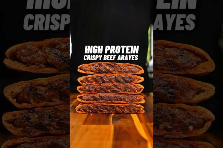 The BEST High Protein Crispy Beef Arayes🔥🥩🫓 42g of protein, ONLY 372 calories! #easyrecipes