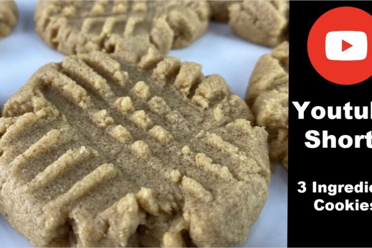 Easy 3 ingredients Peanut Butter Cookies #Shorts