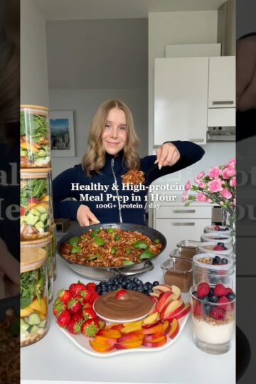 Meal Prep 24 Meals in 1 Hour😍 Link to full recipes⬆️ #mealprep #highprotein #healthyrecipes