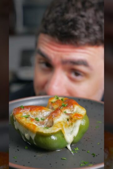 Keto Philly Cheesesteak Stuffed Peppers! #ketorecipes #stuffedpepper #lowcarbrecipes