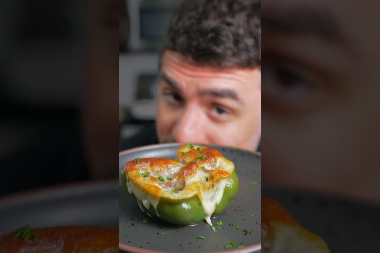 Keto Philly Cheesesteak Stuffed Peppers! #ketorecipes #stuffedpepper #lowcarbrecipes