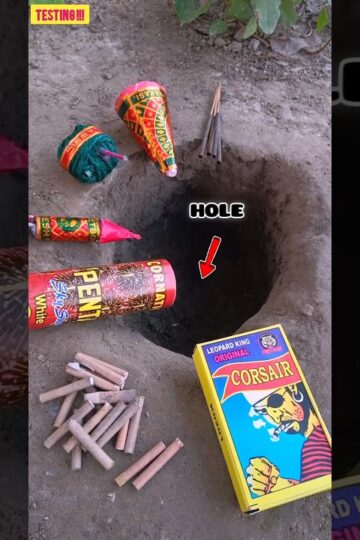 Different Types of Diwali Crackers Testing in Hole ~ Sky Shot + Sutli Bomb + Rocket + Anar in hole 😱