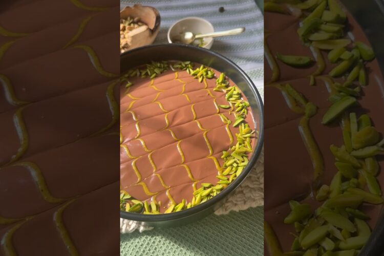 Dubai Chocolate Cheesecake! #chocolate #dubai #dubaichocolate #cheesecake #sweet #trending #yum #wow