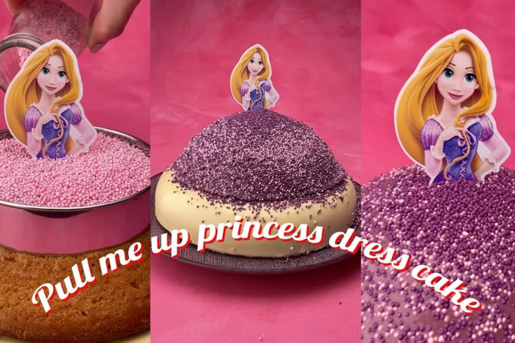 Pull me up cake -Tsunami Cake - Tiktok Foodiebeats Cake - Tsunami Disney Tangled Princess Dress Cake