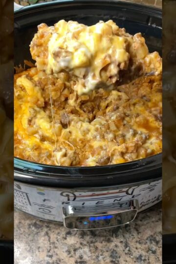A family favorite! Taco Casserole in the crockpot. #tacos #casserole #crockpot #easyrecipe