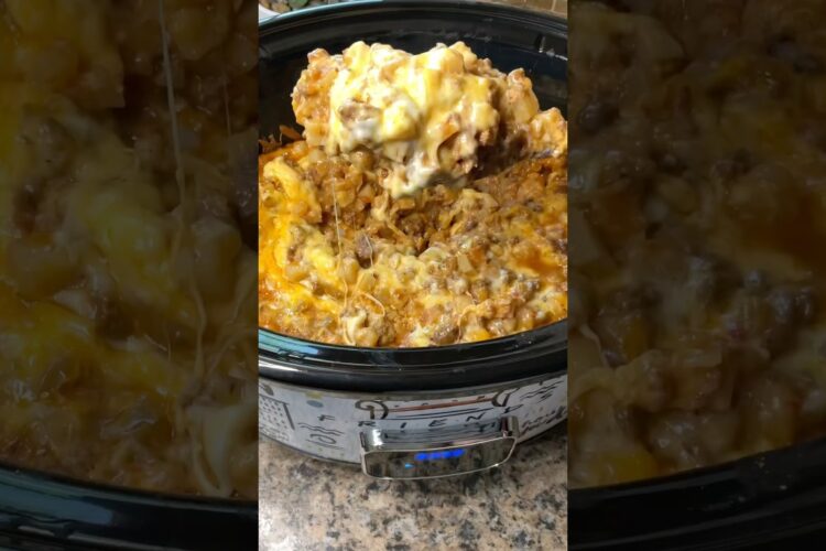 A family favorite! Taco Casserole in the crockpot. #tacos #casserole #crockpot #easyrecipe