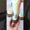 Rainbow Swirl Cupcakes! 🧁 #cakedecorating #shorts
