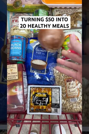 Turning $50 into 20 healthy meals — Part 1! Grocery list in description #groceryshopping #mealprep