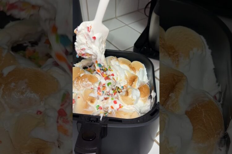 Make air fryer rice krispie treats🌈🤍