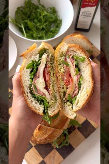 ITALIAN MORTADELLA, PESTO & MOZZARELLA SANDWICH 🇮🇹 #yummy #cooking #recipe #food