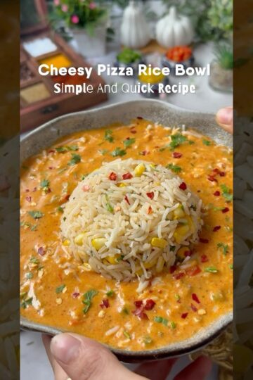 Cheesy Pizza Rice Bowl | Quick And Easy Recipe #shorts #ytshorts #viralreels #trending #cooking #yum